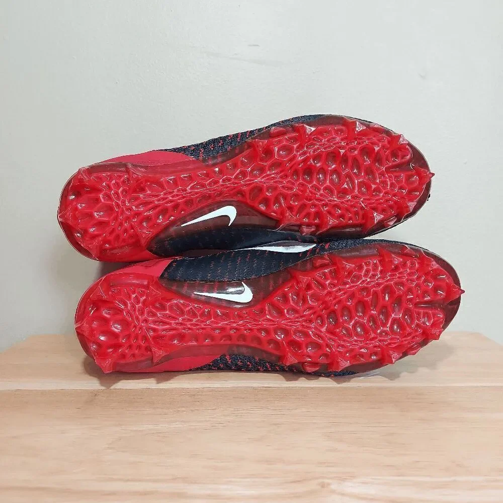 Nike Alpha Menace Elite 2 Flyknit Football Cleats Red Black BV2077-009 Mens 10.5